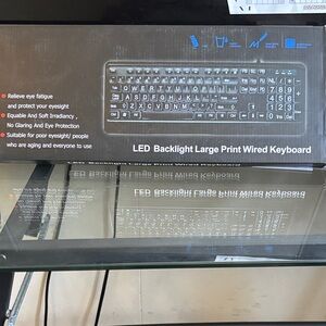LED Backlight Large Print Wired Keyboard